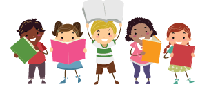 children with books 